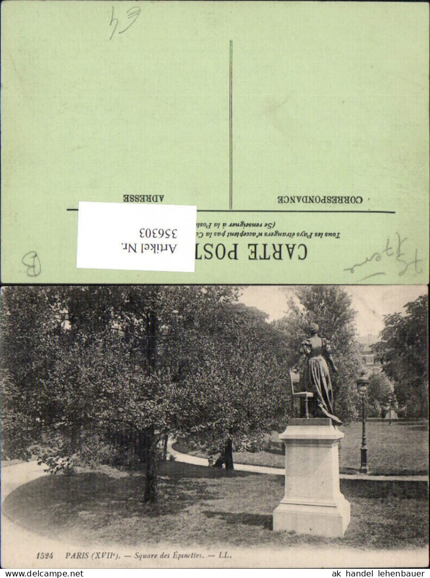 356303,Ile-de-France Paris 17 Square des Epinettes Statue Park