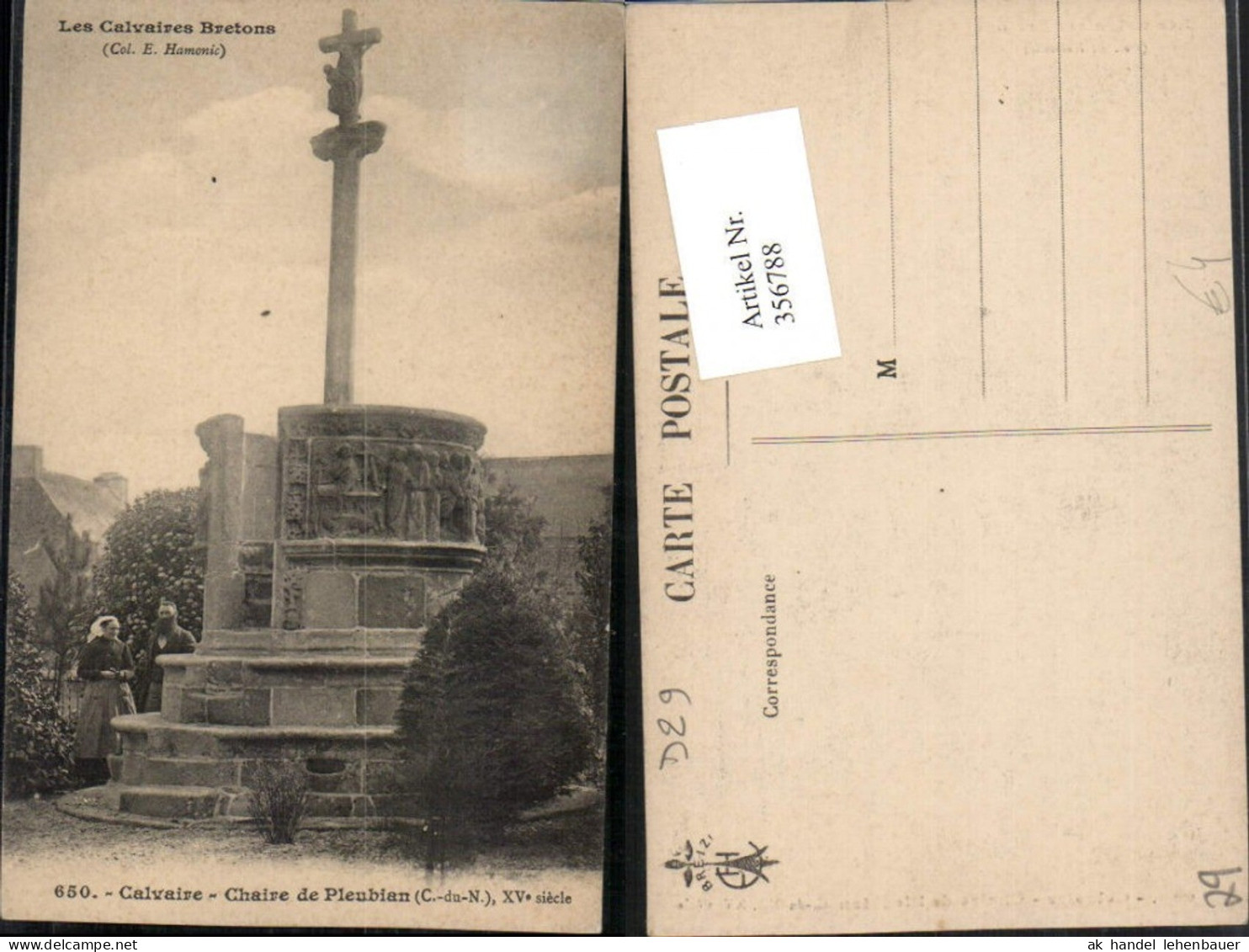 356788,Bretagne Finistere Calvaire Bretons Chaire de Pleubian Kruzifix