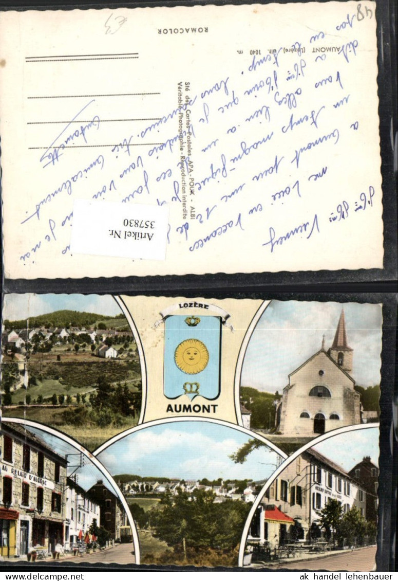 357830,Languedoc-Roussillon Lozere Aumont Totale Kirche Au Relais Aubrac Mehrbildkarte