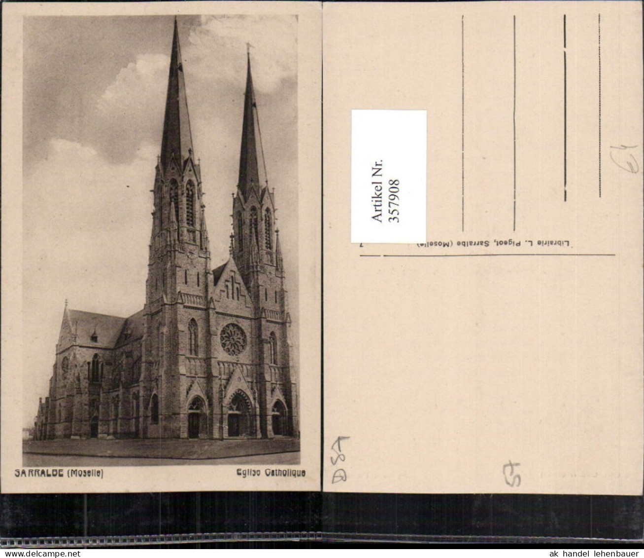 357908,Lothringen Moselle Sarralbe Eglise Catholique Katholische Kirche