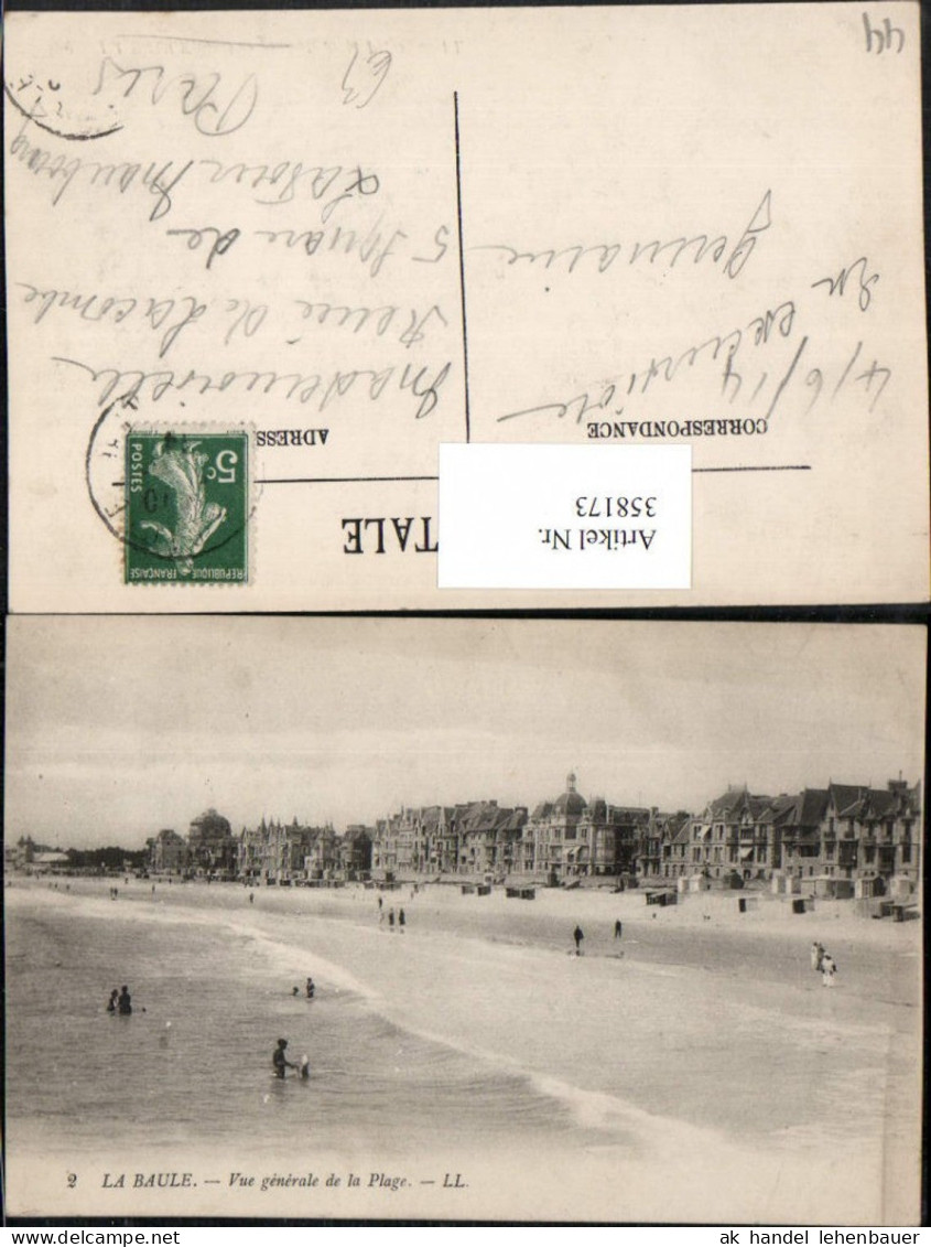 358173,Pays de la Loire Loire-Atlantique La Baule Vue generale de la Plage Strand Strandleben