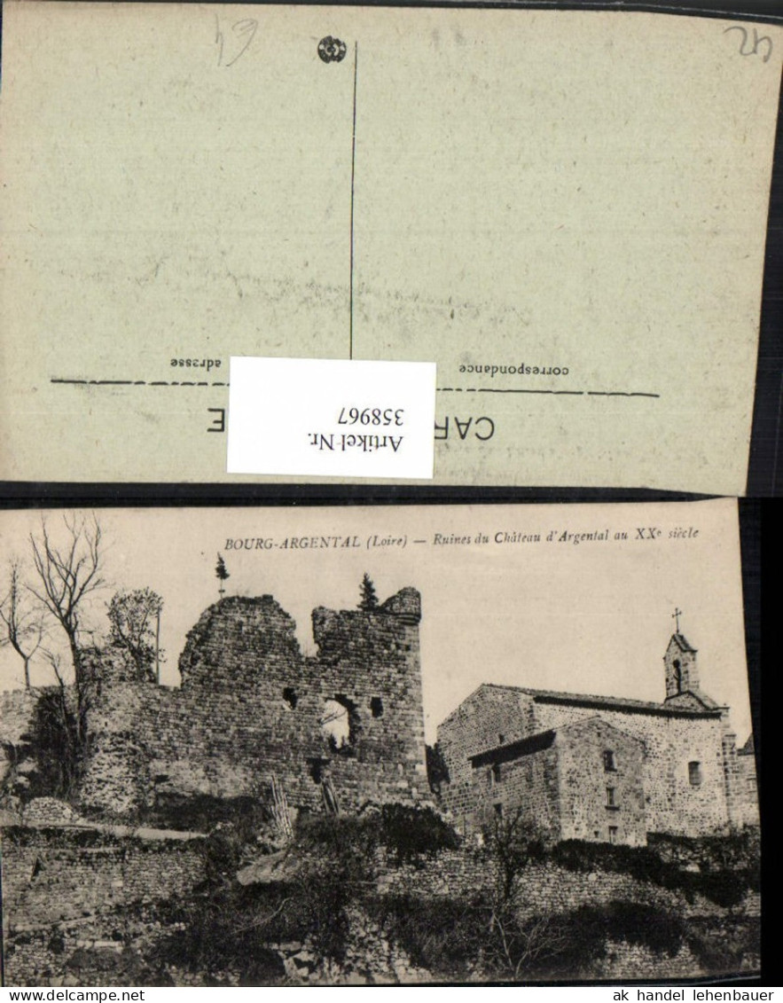 358967,Rhone-Alpes Loire Bourg-Argental Ruines du Chateau Argental Schlossruine