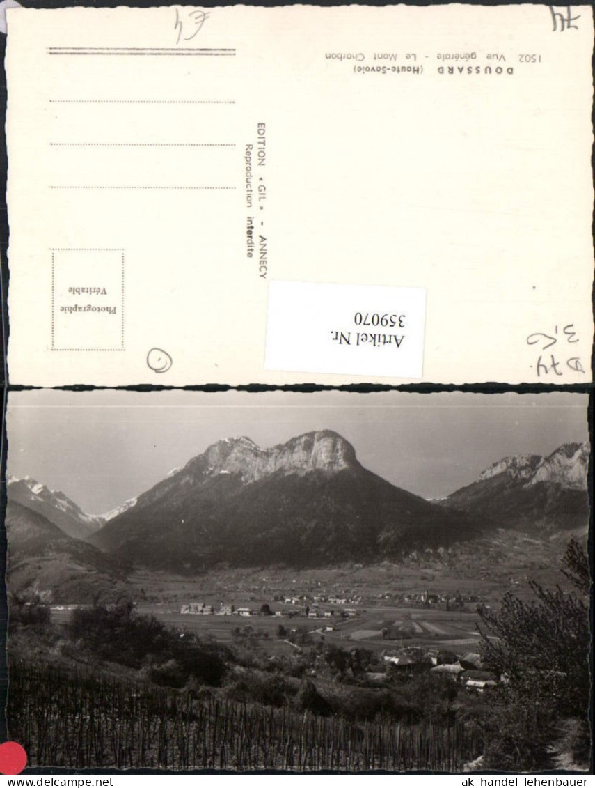 359070,Rhone-Alpes Haute-Savoie Doussard Vue generale Le Mont Charbon Totale Bergkulisse