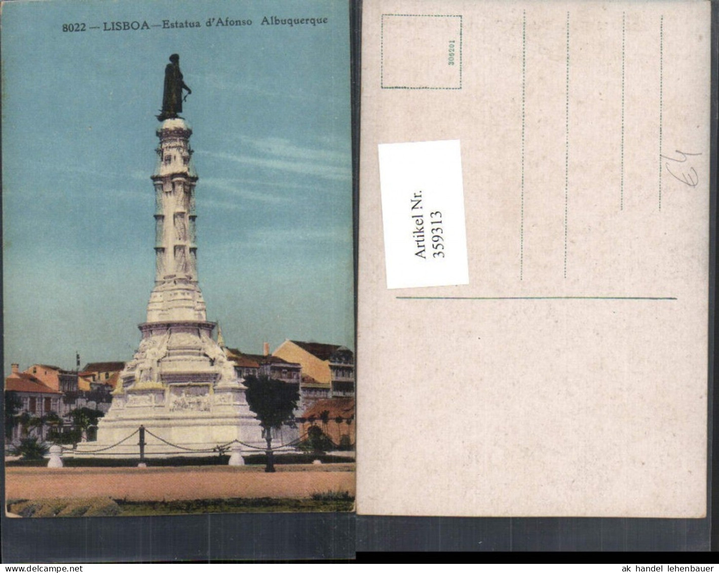 359313,Lisboa Lissabon Estatua d'Afonso Albuquerque Statue Denkmal
