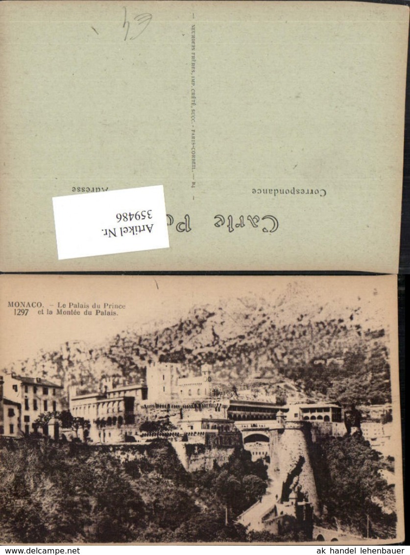 359486,Monaco Le Palais du Prince et la Montee du Palais F&uuml;rstenpalast