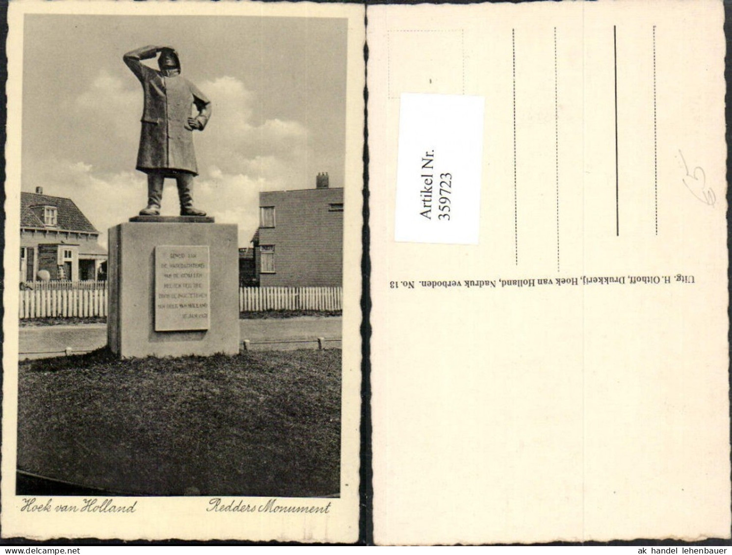 359723,Netherlands Hoek van Holland Redders Monument Statue Denkmal