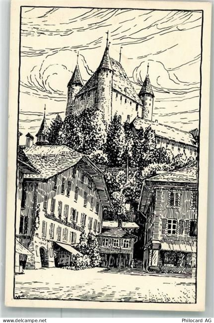 3600 Thun 1923 Radierung Schloss Feldpost Thun-Kaserne - 38023525