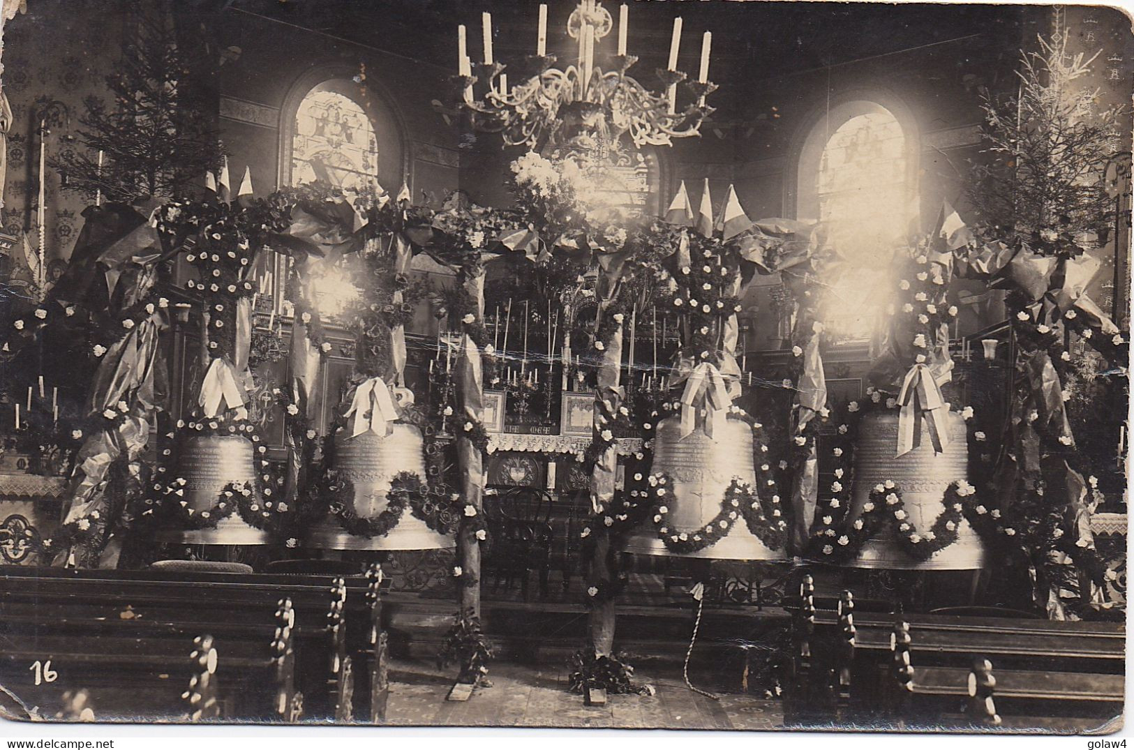 36062# CARTE PHOTO BAPTEME DES CLOCHES RECHICOURT LE CHÂTEAU MOSELLE KNECHT RIEGER SARREBOURG