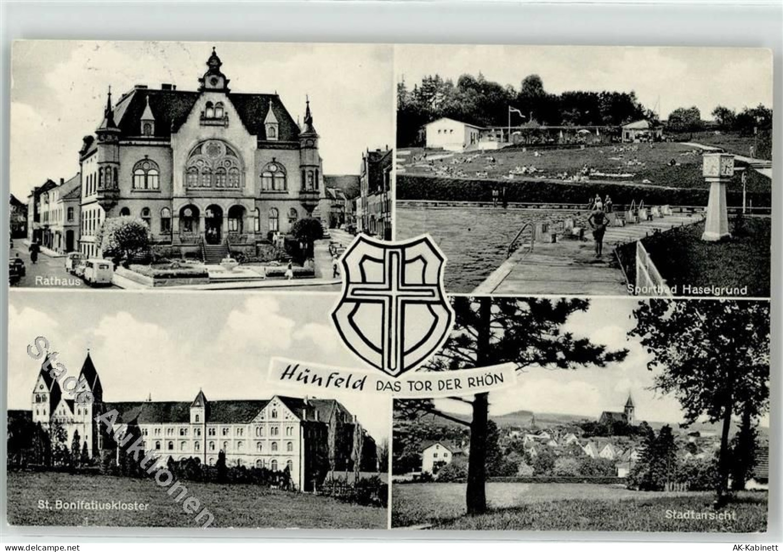 36088 W6418 Hünfeld - Rathaus Schwimmbad Haselgrund Kirche St.Bonifatius... - 52258277