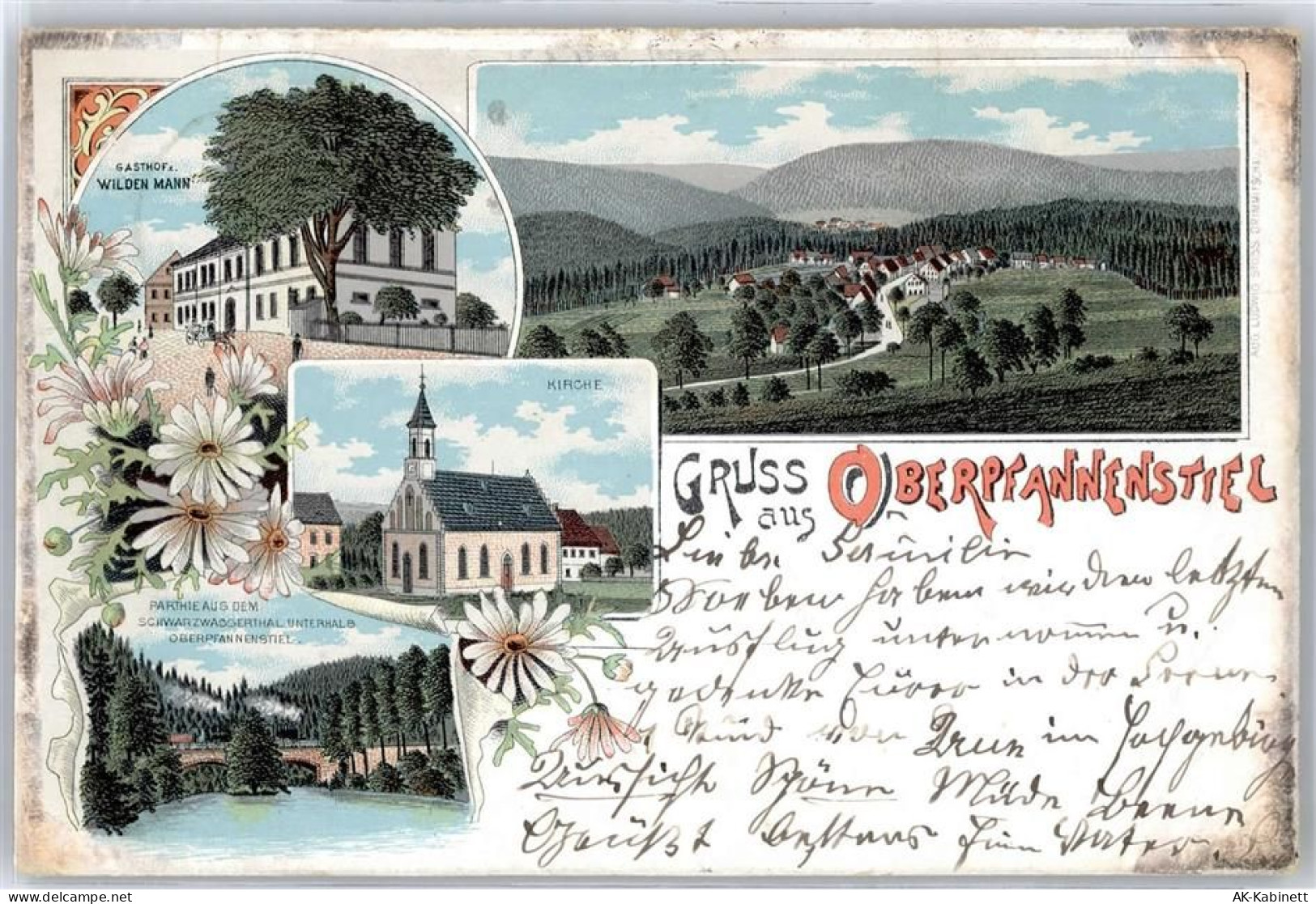 36326 O9402 Oberpfannenstiel OT Bernsbach - 1898, Gasthof wilder Mnn, Ki... - 51268978