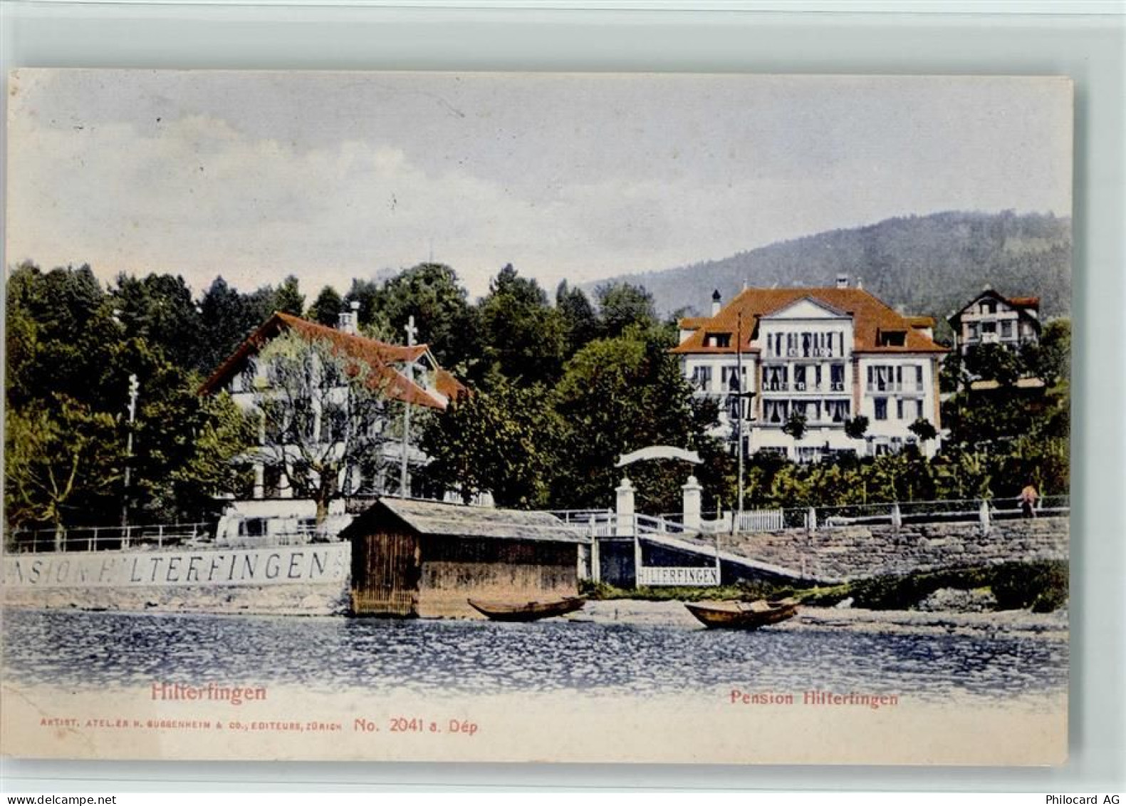 3652 Hilterfingen Gebrauchsspuren 1913 Pension Hilterfingen - 13119756