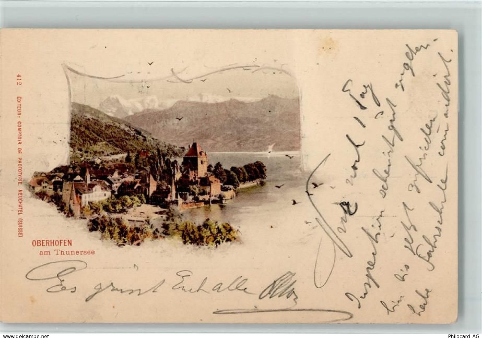 3653 Oberhofen am Thunersee 1900 - Blick auf Oberhofen am Thunersee - 10156739
