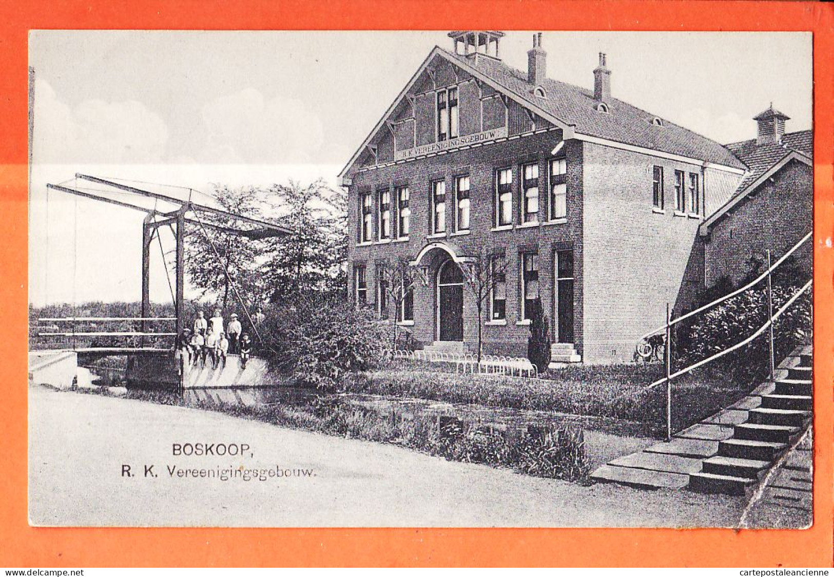 36538 ◉ Rare ◉ BOSKOOP Zuid-Holland ◉ R.K Vereenigingsgebouw Batiment Associatif 1900s ◉ Nederland Pays-Bas ◉ N°12467