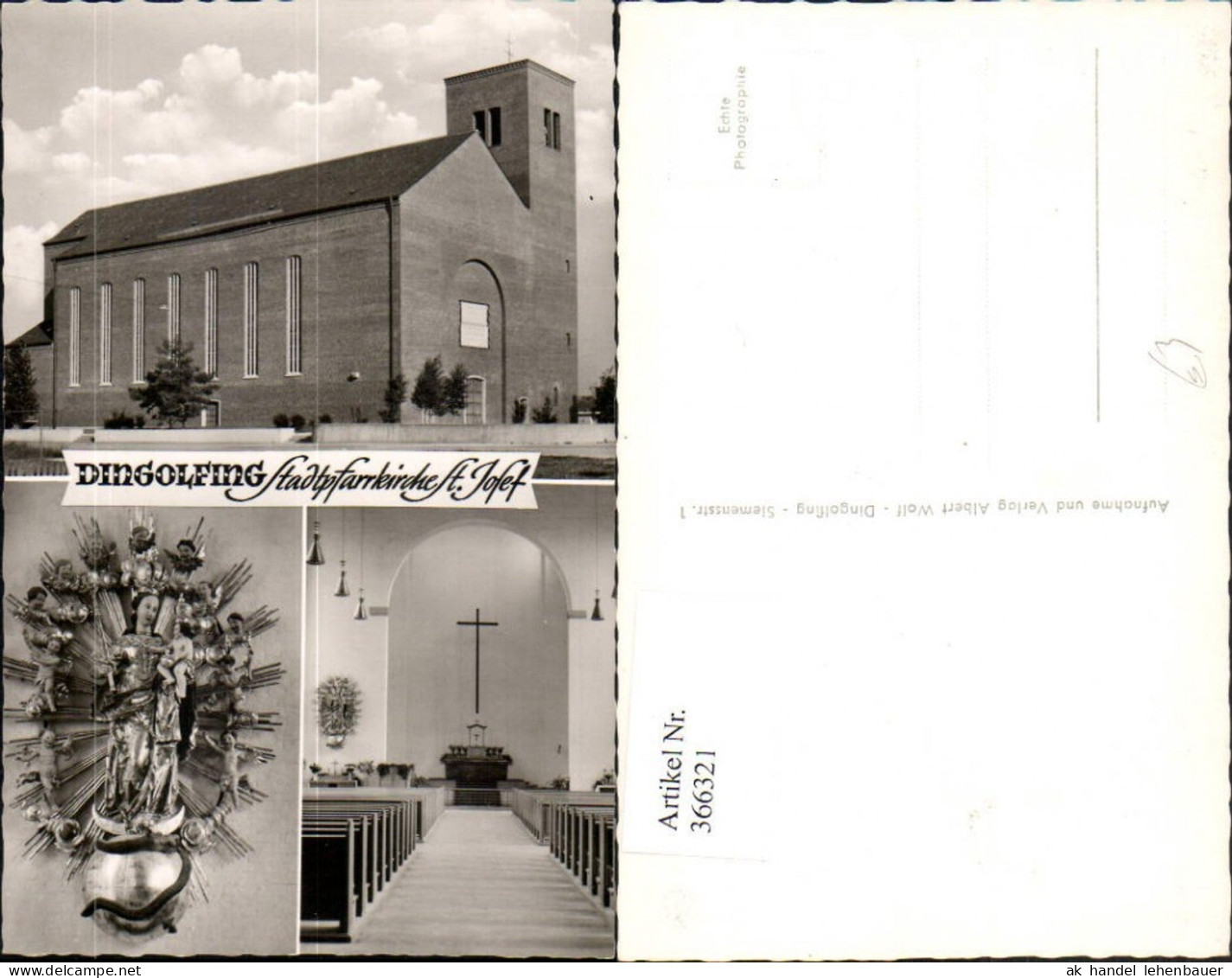 366321,Dingolfing Stadtpfarrkirche Kirche St. Josef Mehrbildkarte