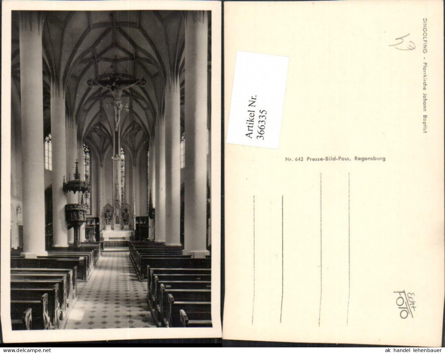 366335,Dingolfing Pfarrkirche Kirche Johann Baptist Innenansicht Kanzel