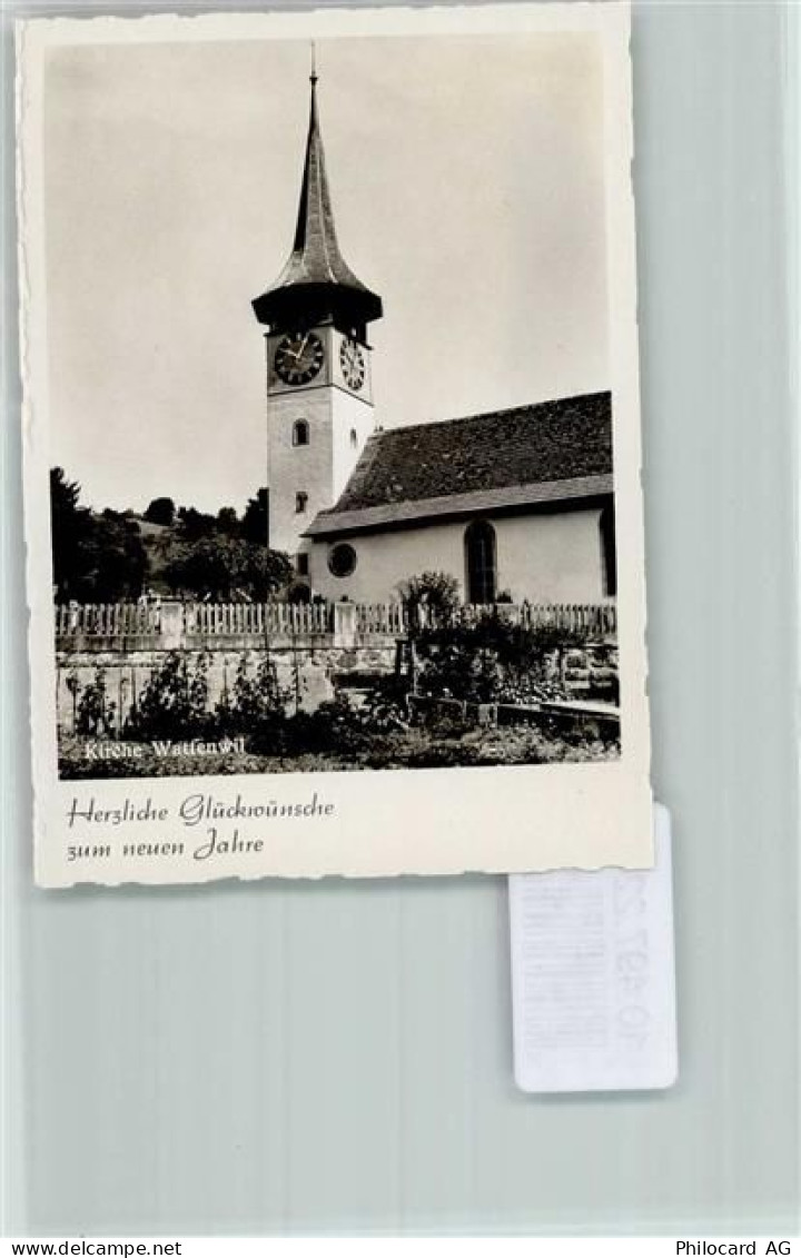 3665 Wattenwil FOTO KEINE AK Neujahrskarte Kirche Uhr Zaun Foto 10cm x 7... - 10497224