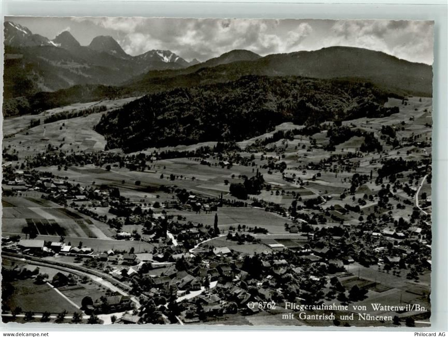 3665 Wattenwil Gebrauchsspuren Fliegeraufnahme mit Gantrisch und Nünenen... - 13132536