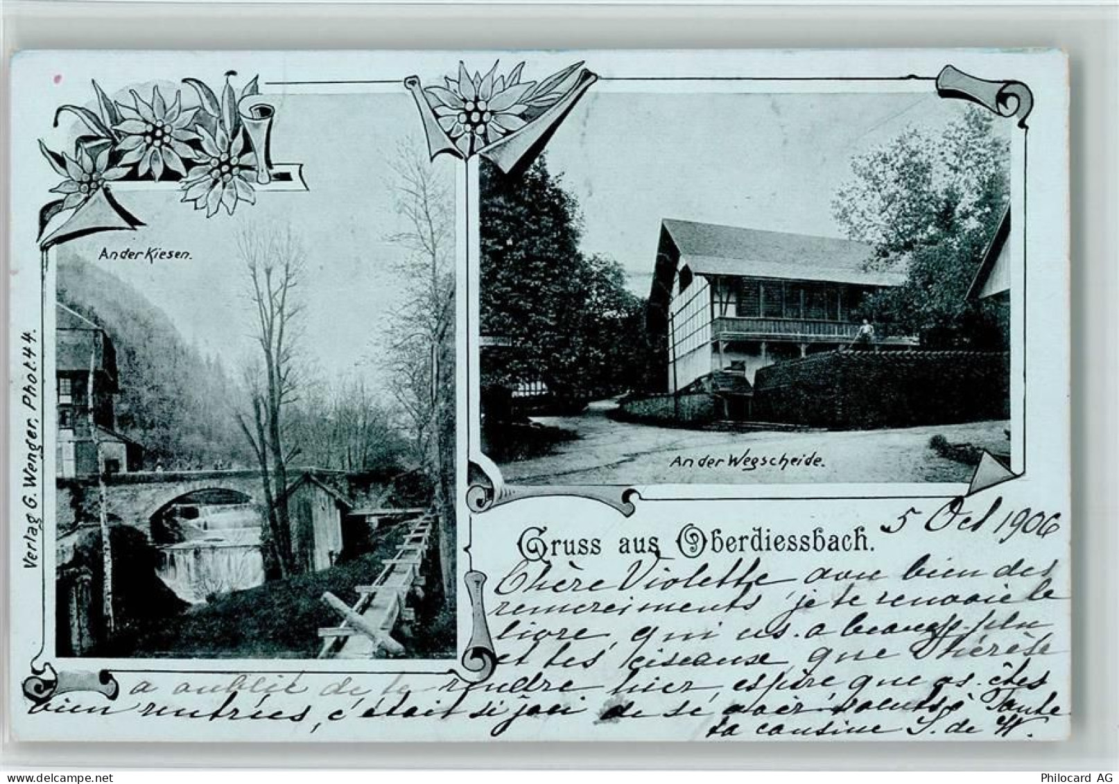 3672 Oberdiessbach 1899 - Gruss aus - An der Kiesen und Wegscheide AK - 13213851