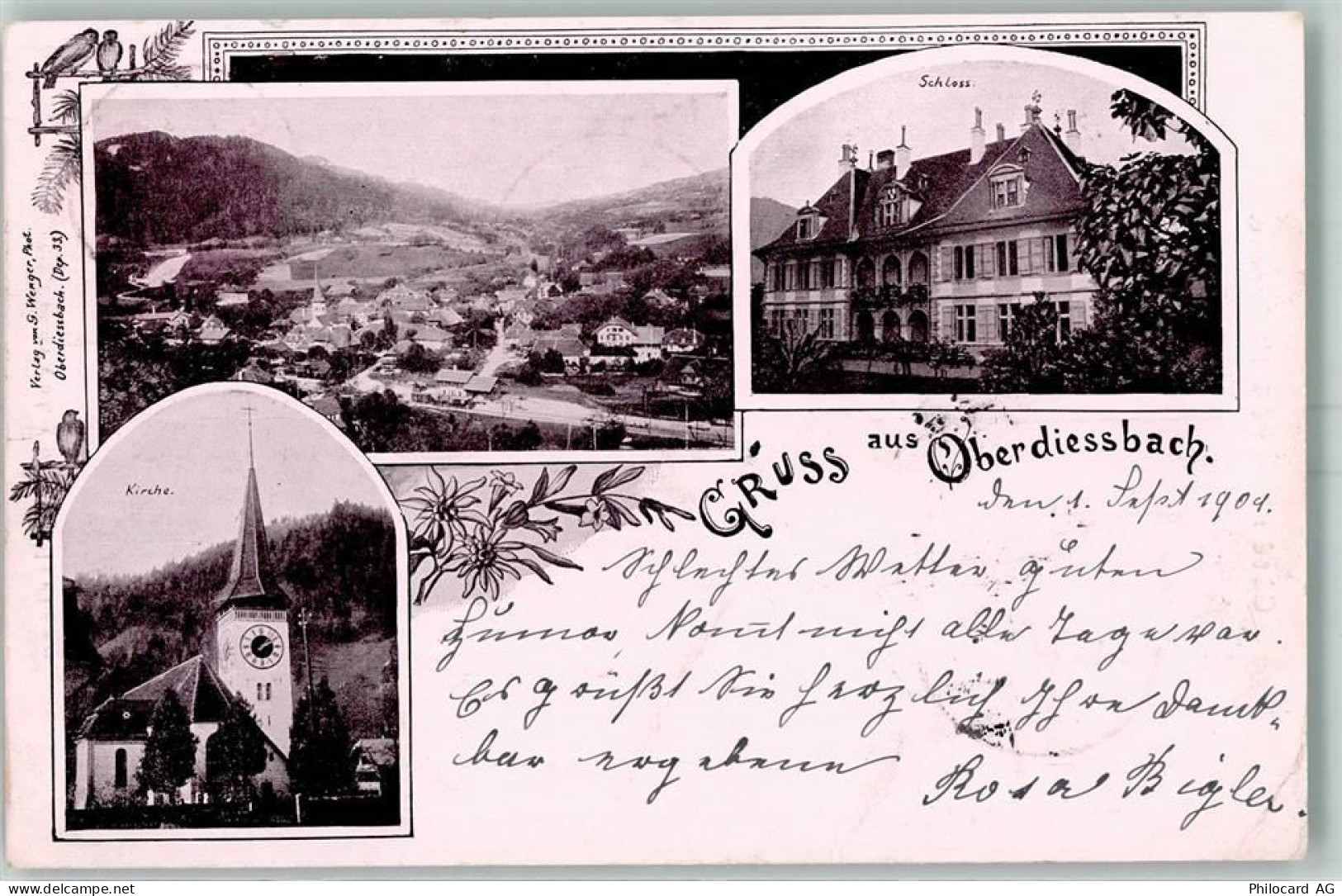 3672 Oberdiessbach 1901 - Schloss Kirche - 13426299