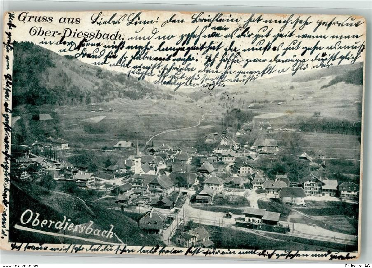 3672 Oberdiessbach 1902 Gebrauchsspuren Bahnpost Nr. 16 - 10696134