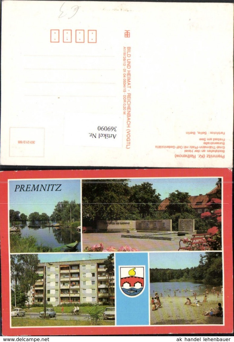 369090,Premnitz Bootshafen Gedenkst&auml;tte Freibad Mehrbildkarte