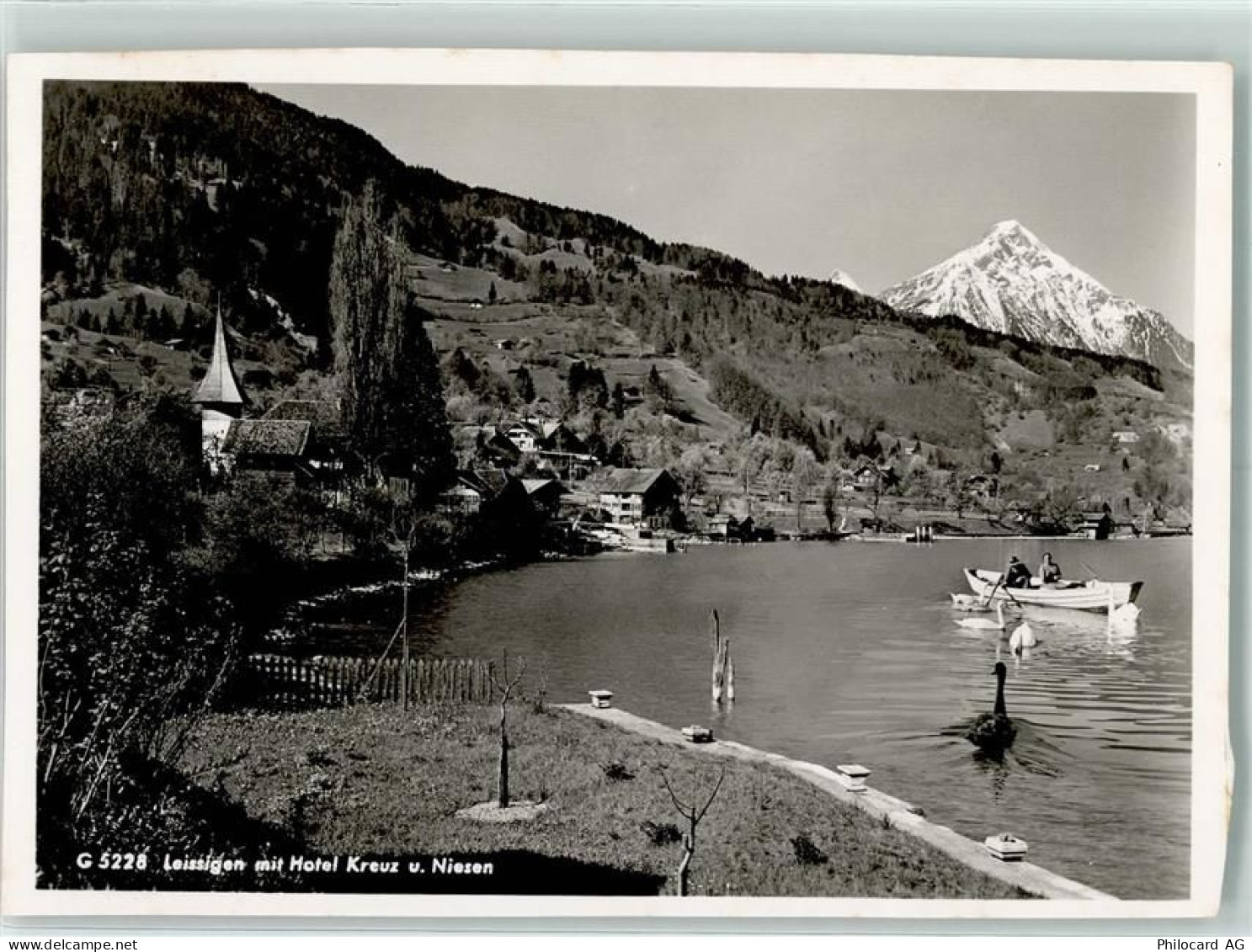 3706 Leissigen - Hotel Kreuz und Niesen Ruderboot Schwäne - 13137596