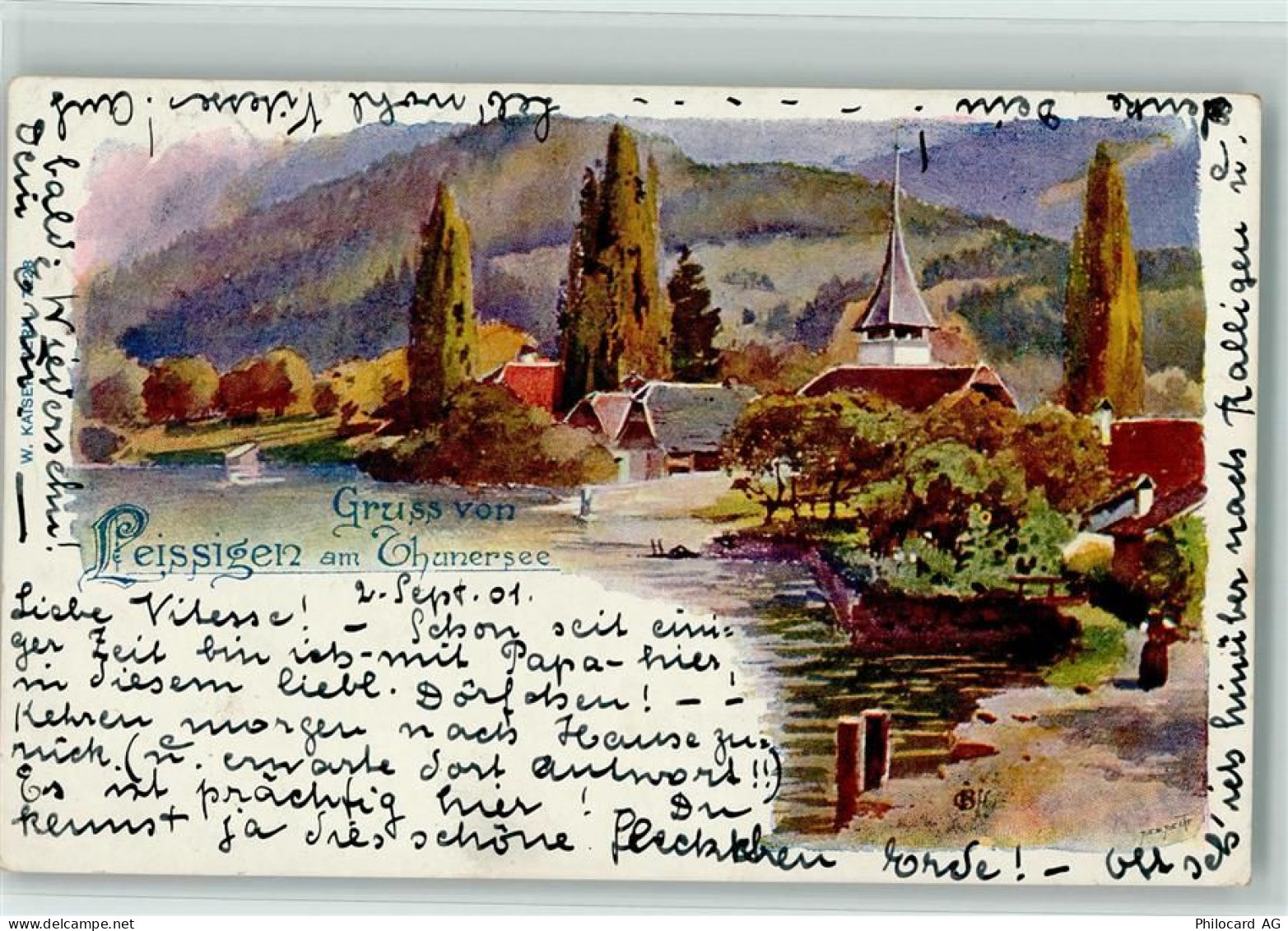 3706 Leissigen Künstlerkarte 1901 Thunersee sign - 13113691