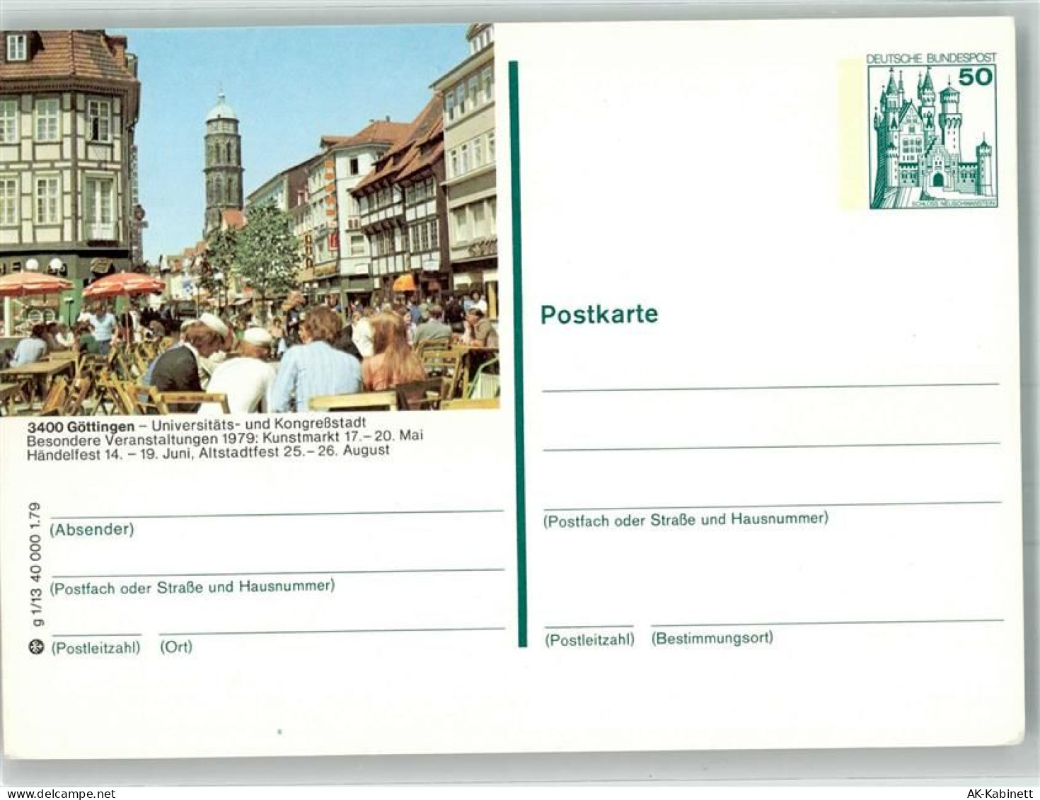 37073 W3400 Göttingen , Niedersachs Ganzsache - 38013713