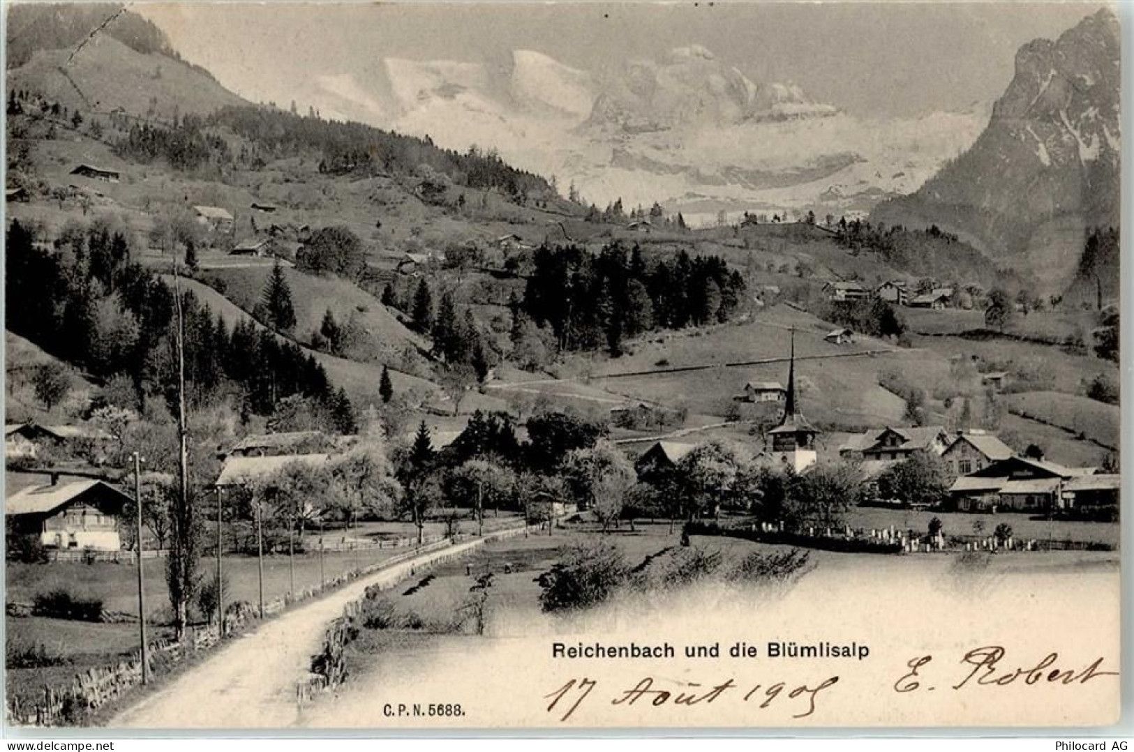 3713 Reichenbach im Kandertal 1905 Lithographie Blümlisalp - 51674538