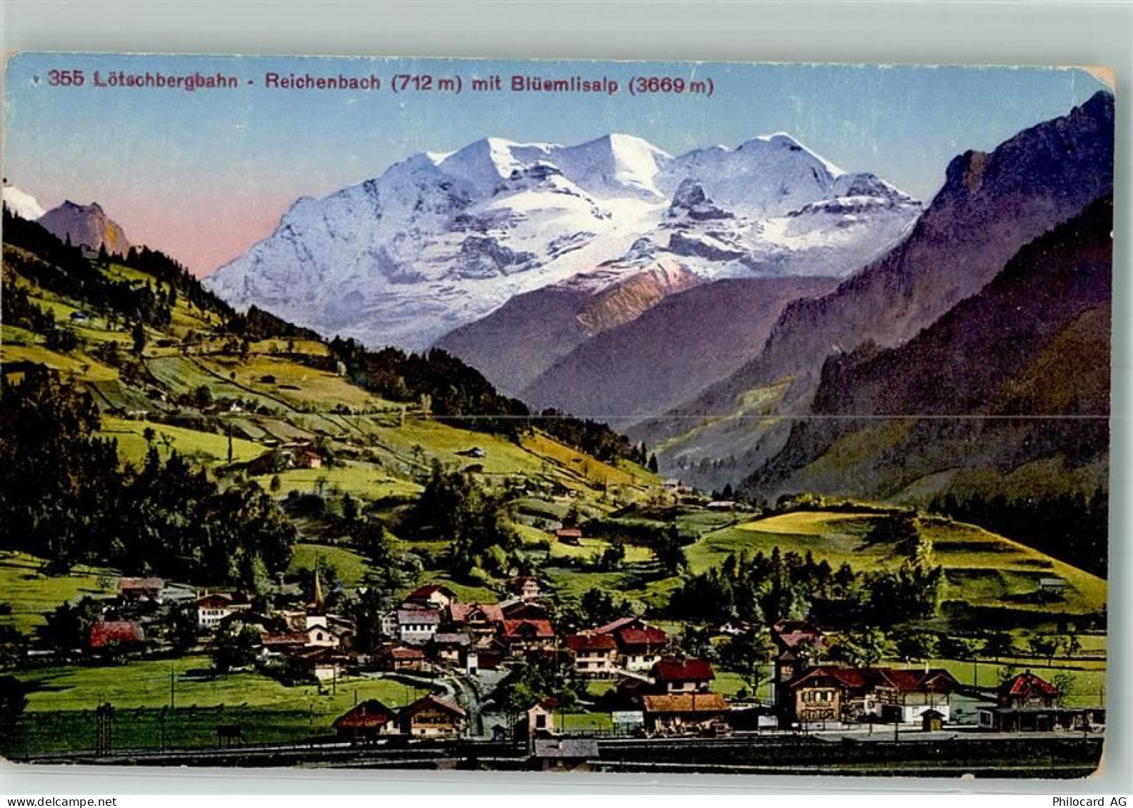 3713 Reichenbach im Kandertal Foto AK Bahnhof Lötschbergbahn - 38022078