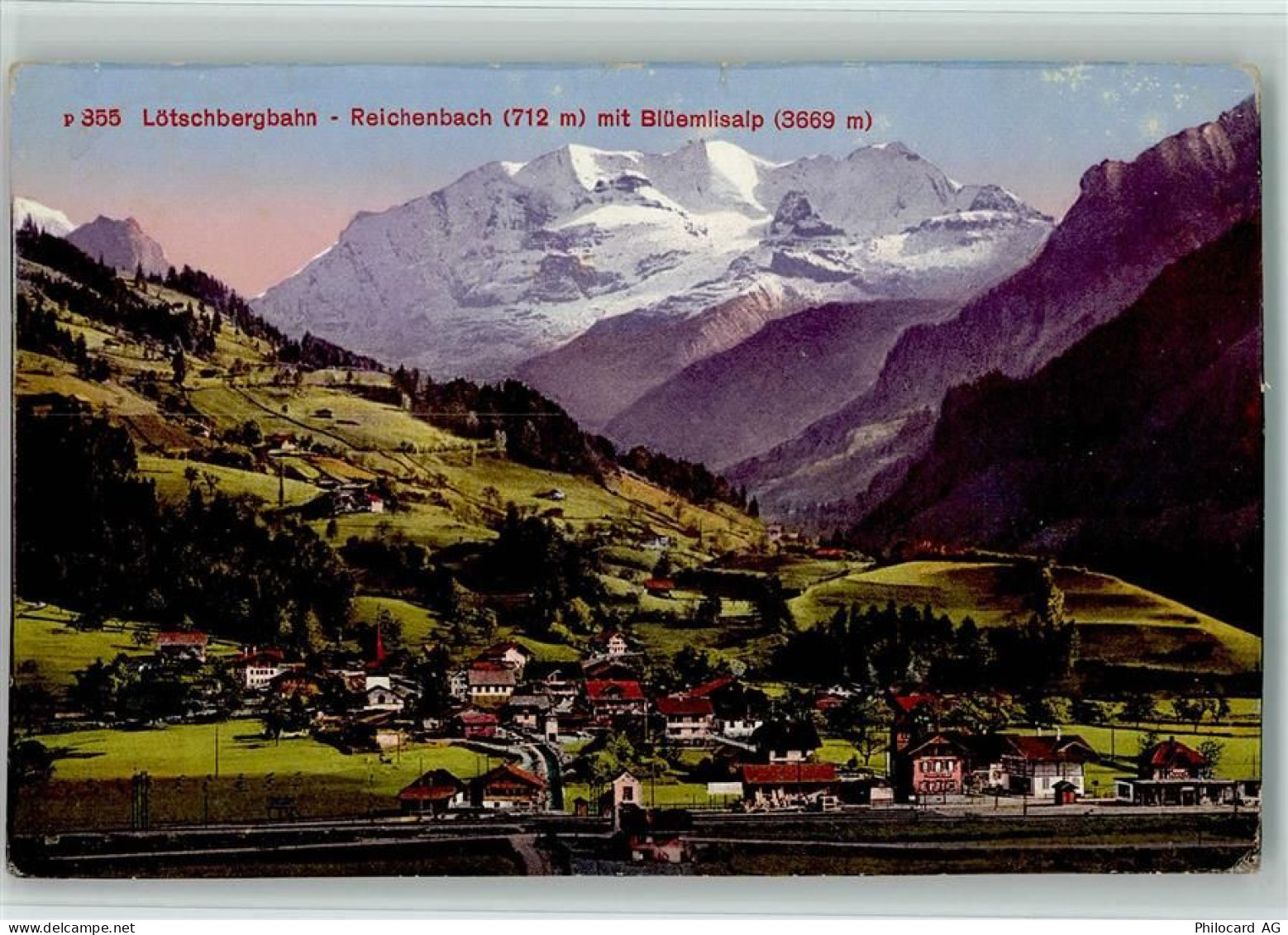 3713 Reichenbach im Kandertal - Lötschbergbahn Reichenbach mit Blümlisal... - 11093797