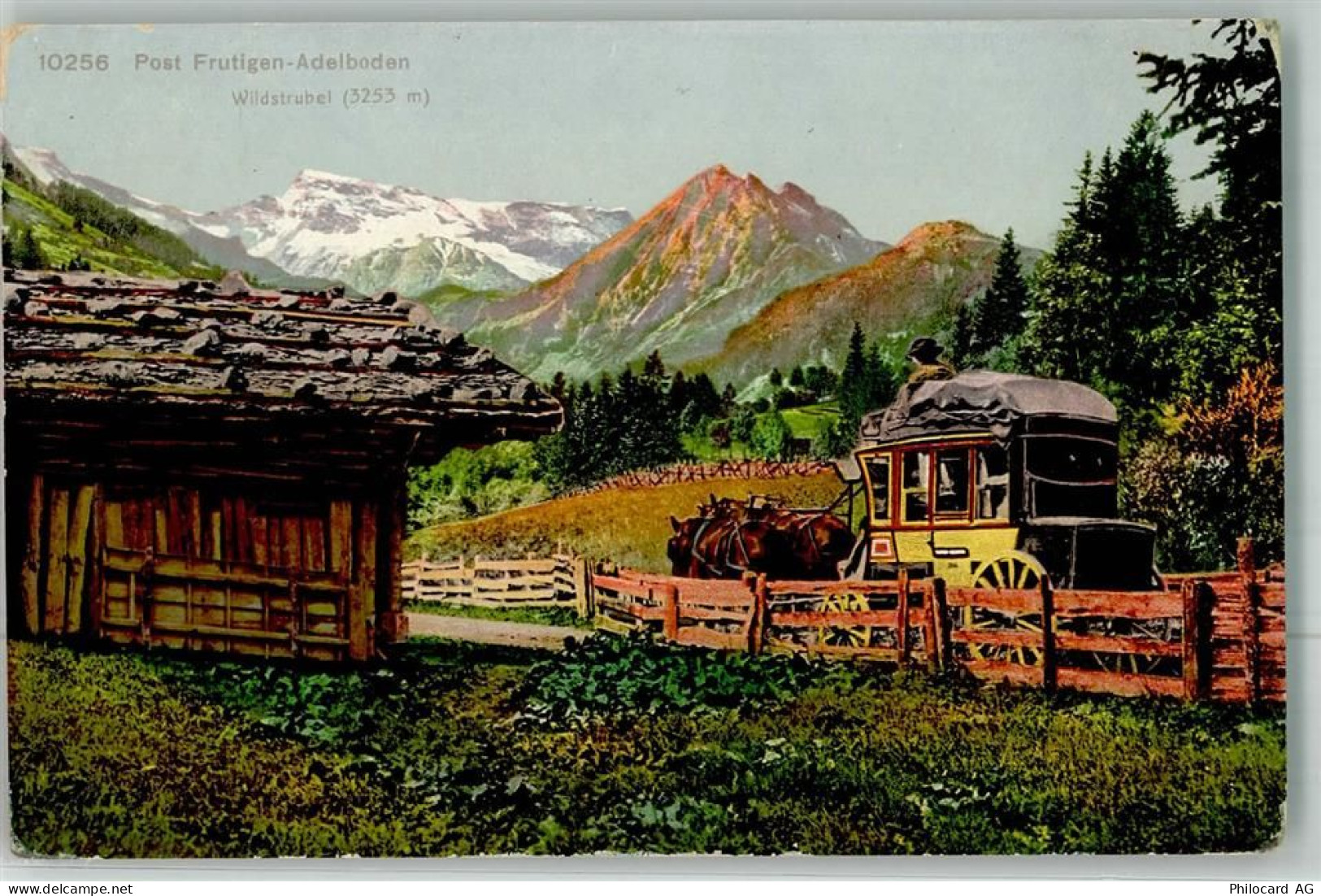 3714 Frutigen Foto AK Postkutsche Frutigen-Adelboden Wildstrubel - 13302047