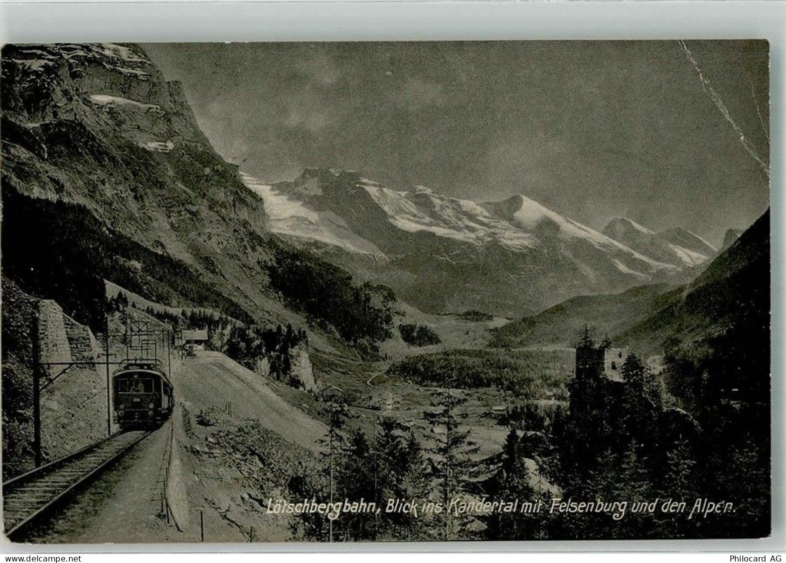 3716 Kandergrund Gebrauchsspuren Eisenbahn Lötschbergbahn Felsen- Burg... - 38248584
