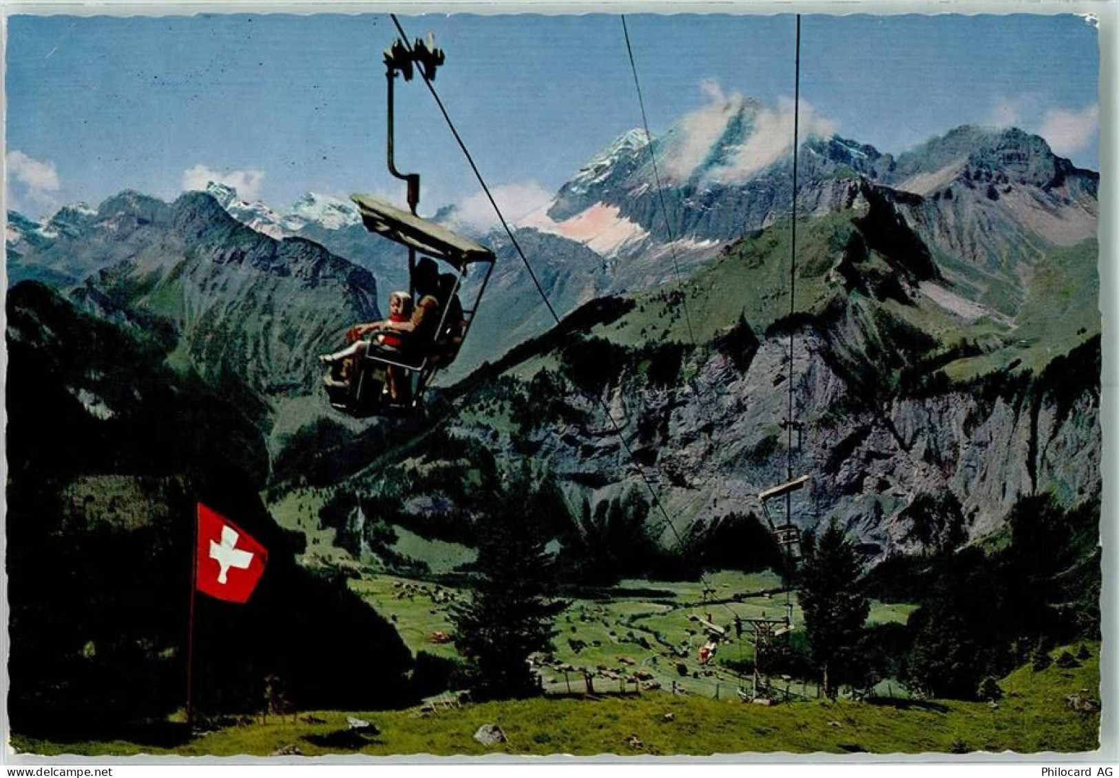 3718 Kandersteg - Sesselbahn Kandersteg-Öschinen Blick auf Kandersteg Ge... - 10282463