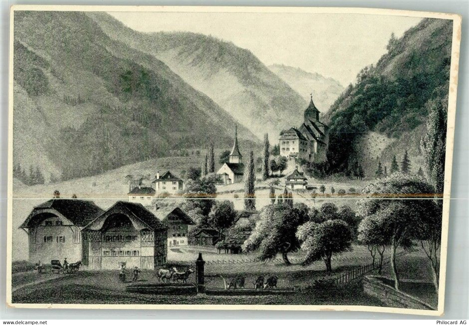 3752 Wimmis - Burg Wimmis Foto Ak nach Stich - 38256062