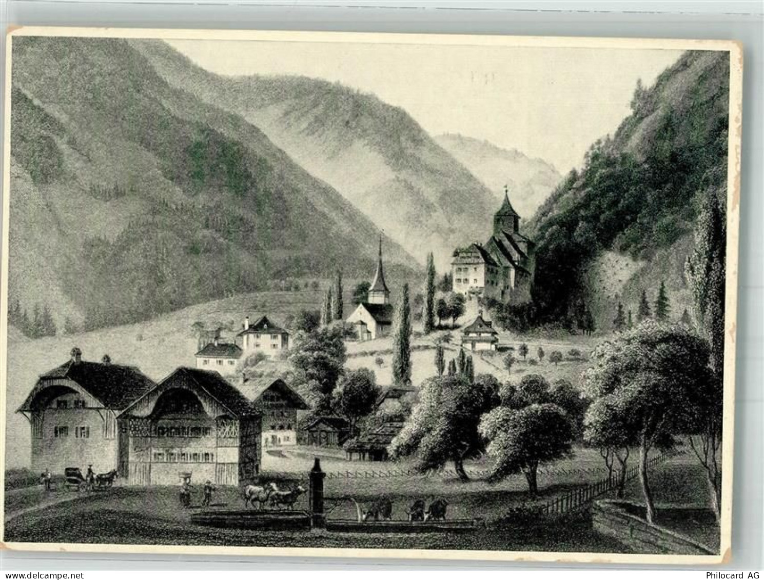 3752 Wimmis - Burg Wimmis Stich auf AK - 38062039