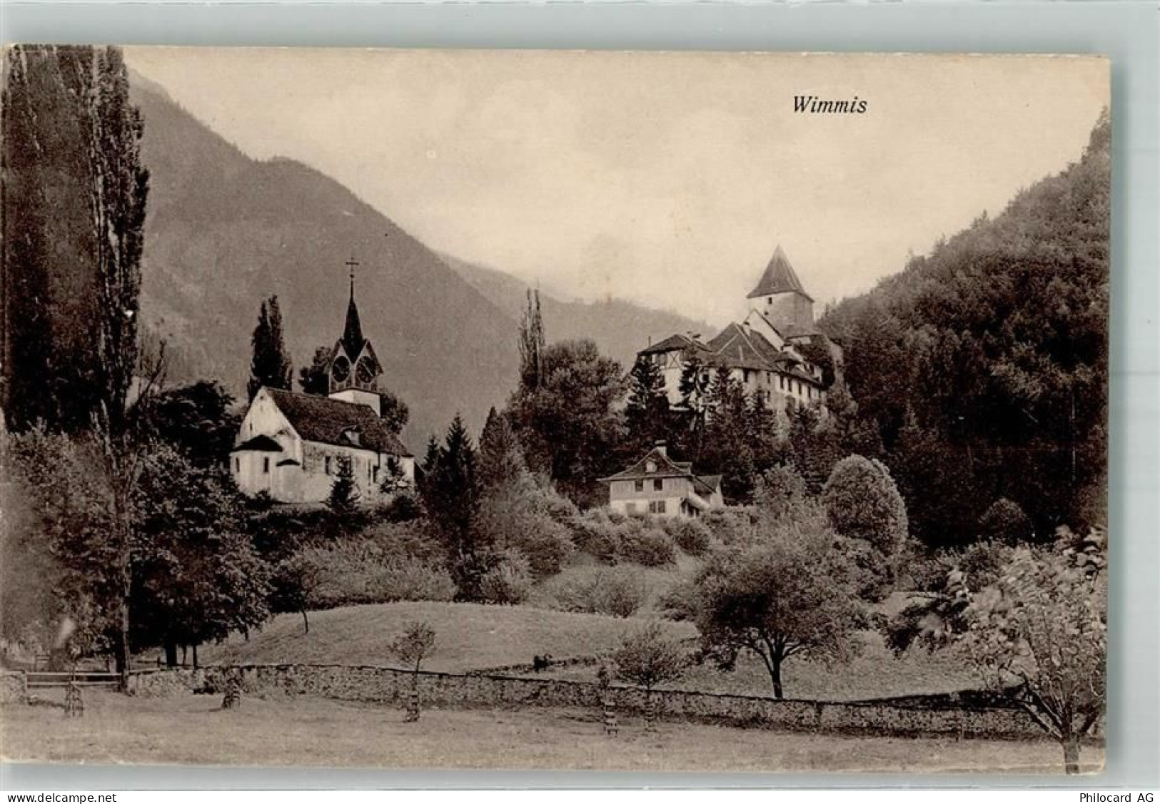 3752 Wimmis Foto AK Kirche Burg Schloss - 38193836