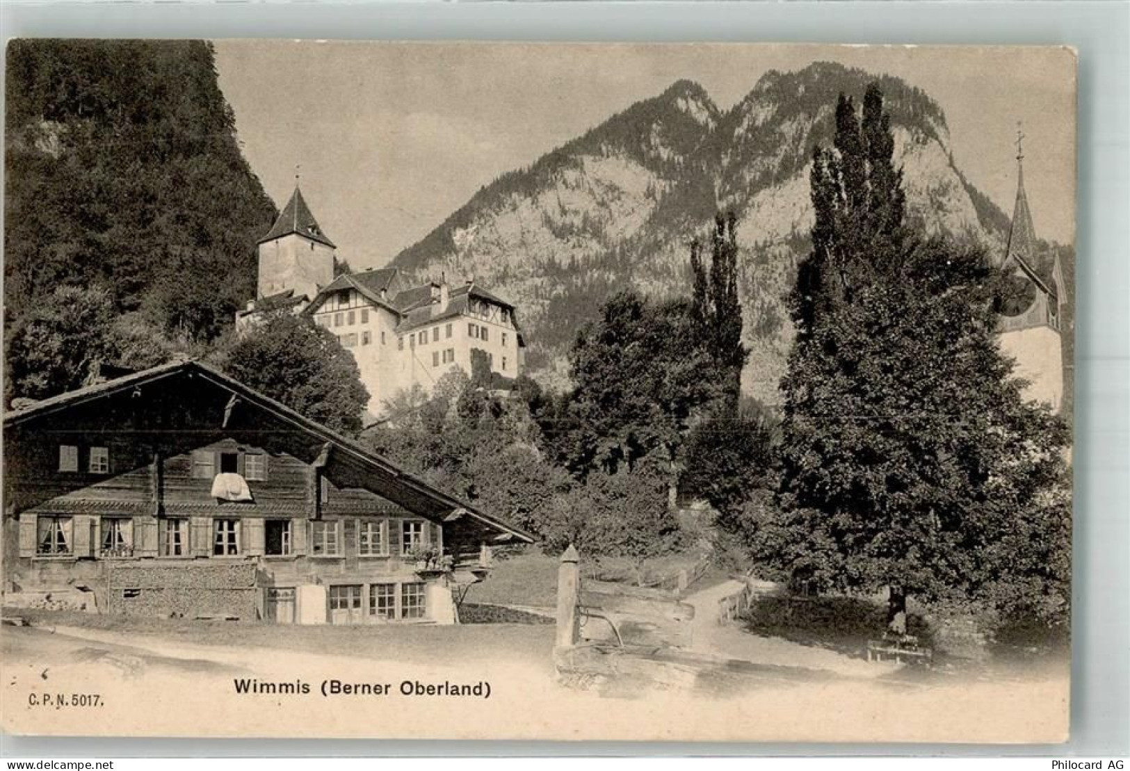 3752 Wimmis Foto AK Schloss Burg - 38193837