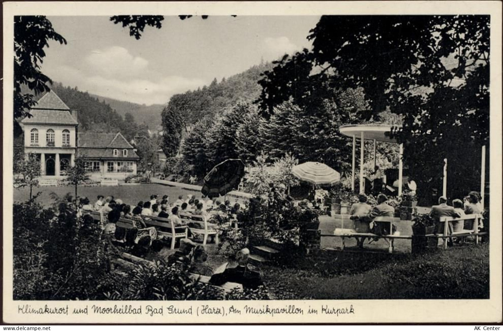 37539 W3362 Bad Grund um 1940-50 - Bad Grund, Musikpavillon im Kurpark,C... - 20040714