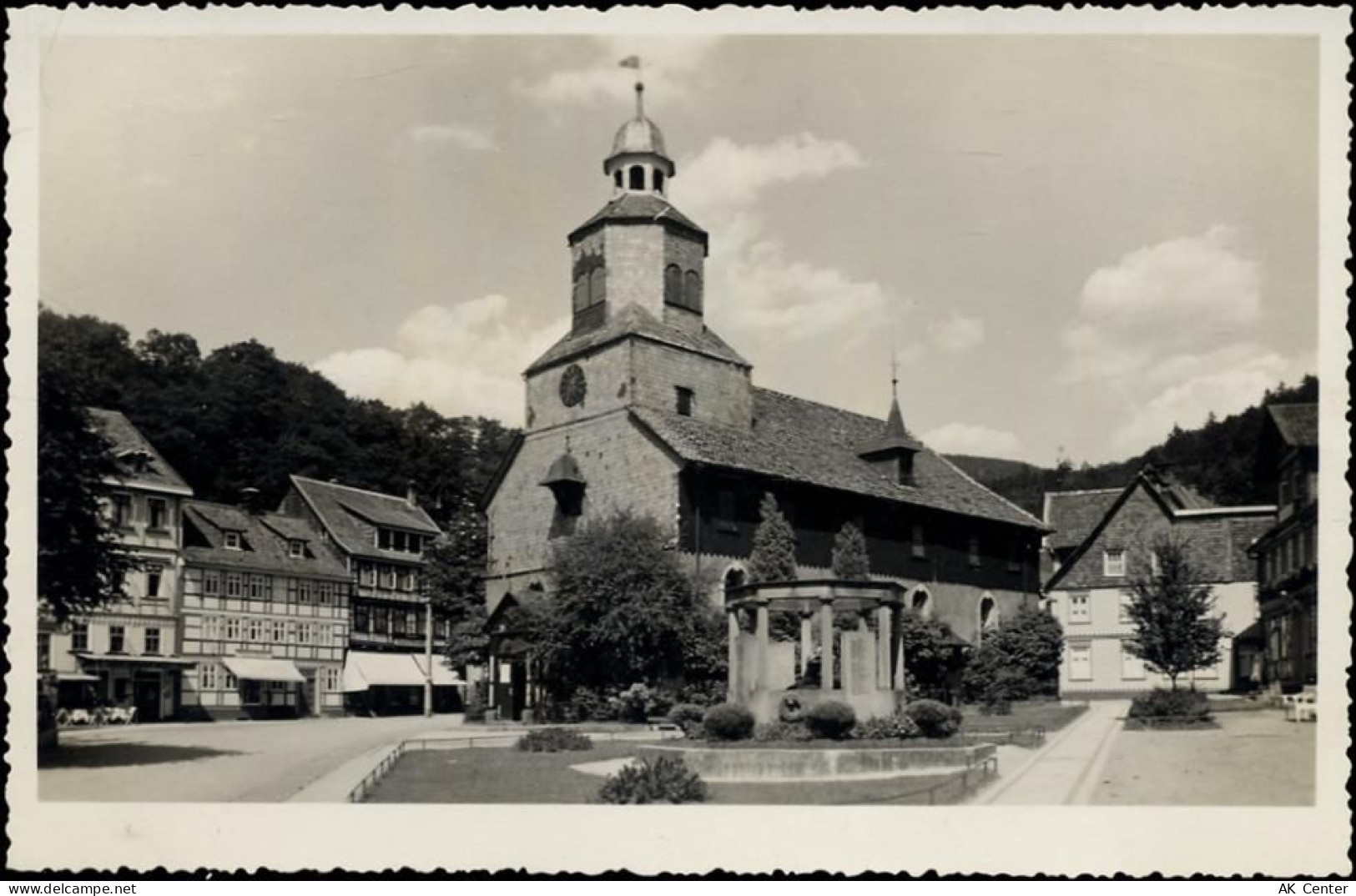 37539 W3362 Bad Grund um 1950-60 - Bad Grund, Kirche/church, gezackter R... - 20040713