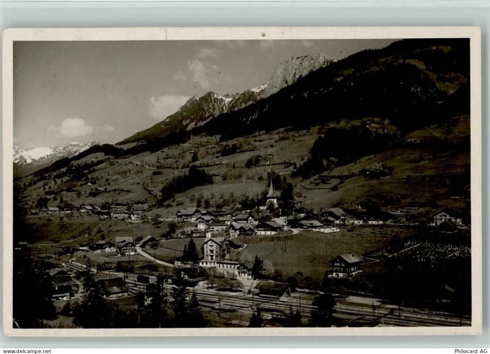 3762 Erlenbach im Simmental 1931 Foto AK Teilansicht mit Bahnhof AK - 13102279