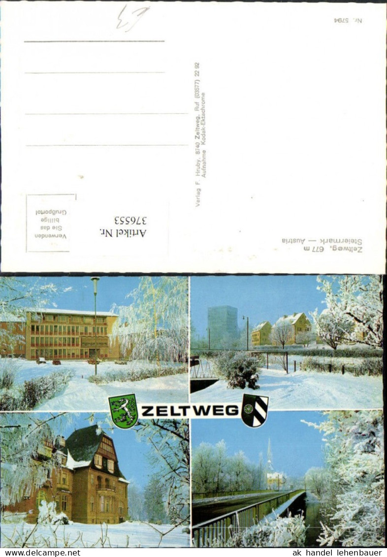 376553,Zeltweg Brücke Gebäude Hotel Winterbilder Mehrbildkarte