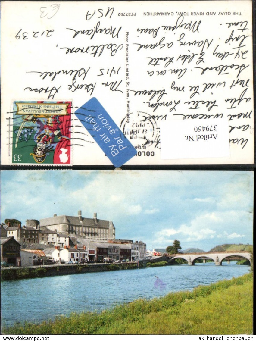 379450,Wales Carmarthenshire Carmarthen Quay and River Towy Fluss Br&uuml;cke