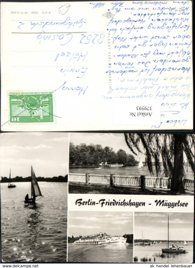 379593,Berlin Friedrichshagen M&uuml;ggelsee See Segelboot Schiff Mehrbildkarte