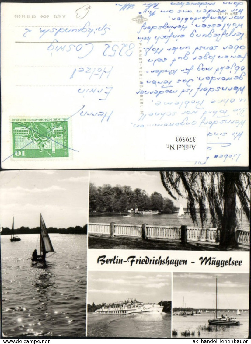 379593,Berlin Friedrichshagen Müggelsee See Segelboot Schiff Mehrbildkarte