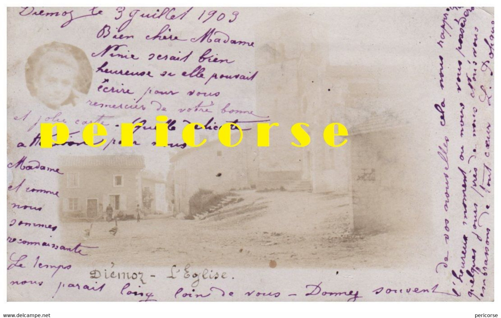 38  Diemoz l'église (carte photo)