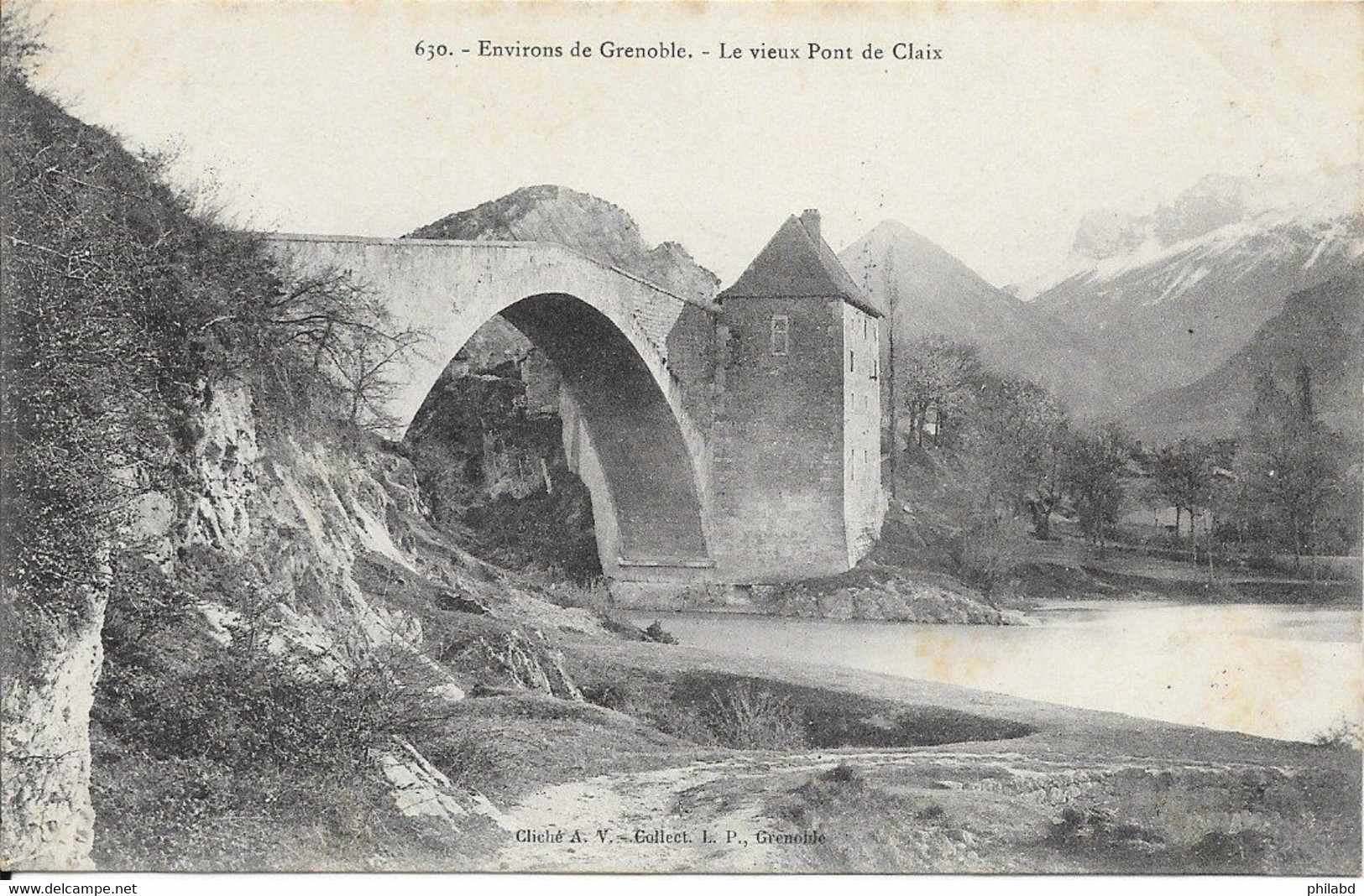 38 Grenoble - Le vieux pont de Claix 1907-07-19 TB