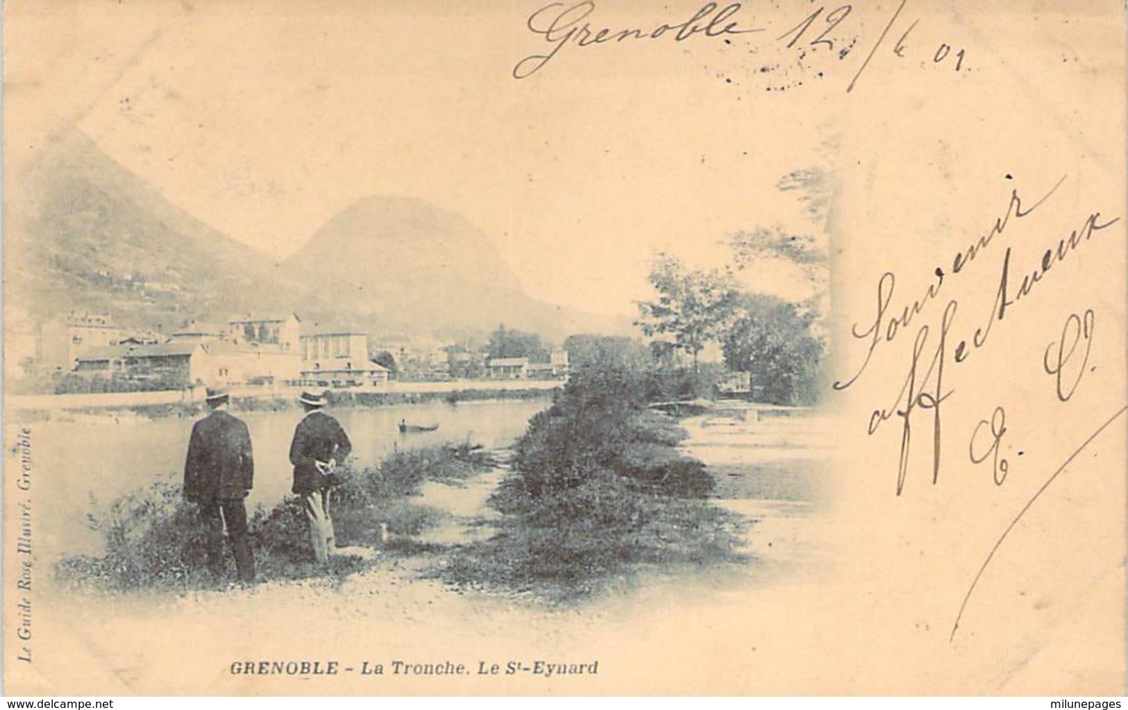 38 ISERE Les Bords de l'Isère à La TRONCHE près de Grenoble  carte nuage précurseur