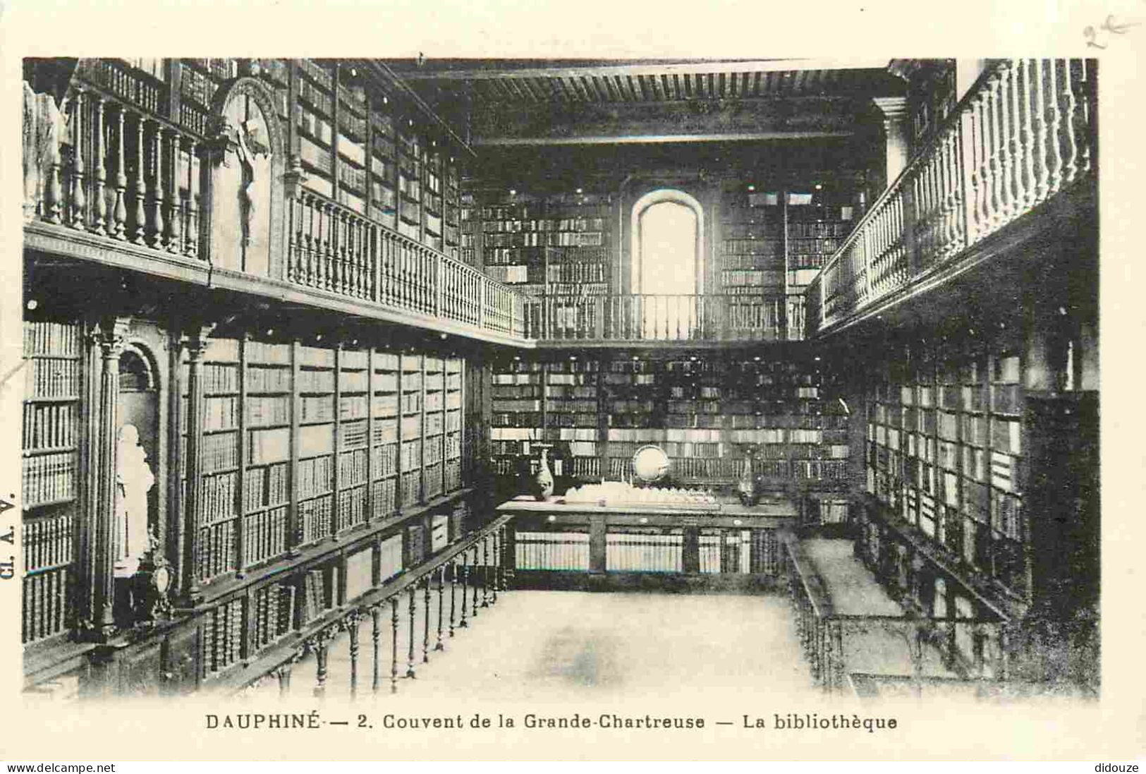 38 - La Grande Chartreuse - intérieur du Couvent de la Grande Chartreuse - Bibliothèque - CPA - Voir Scans Recto-Verso