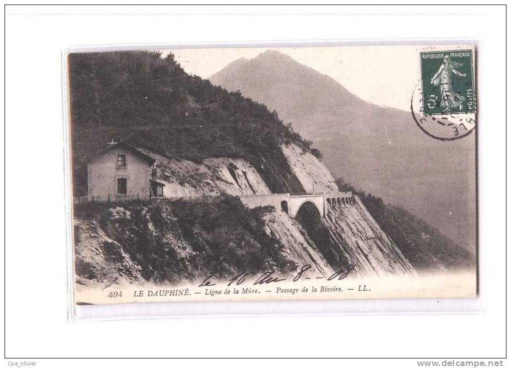 38 LA MURE (environs) Ligne de La Mure, Passage de la Rivoire, gare, ed LL 494, Dauphiné, 190?